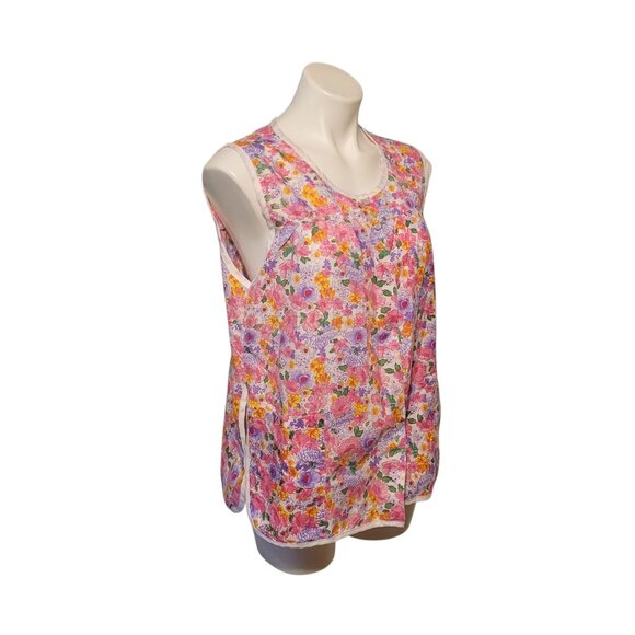 Vintage Moon Dance Sz Med  Sleeveless Top Artist Smock Vest Pearl Snap Pockets - Picture 3 of 5